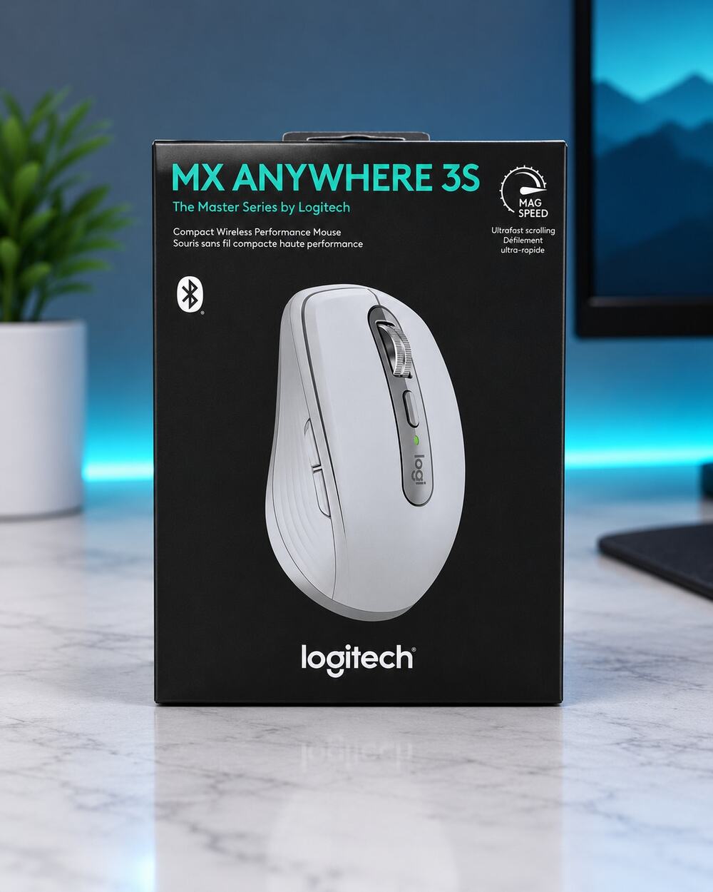 Logitech MX Anywhere 3S Wireless Bluetooth Mouse Pale Gray 8K DPI Sealed